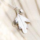 Hawthorn Leaf and Berry Sterling Silver Necklace P1475