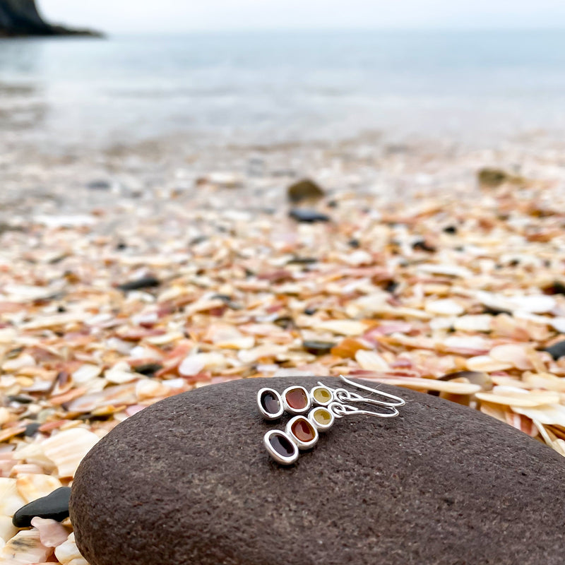 Sterling Silver Pebble Earrings - Fenella Beach EE634