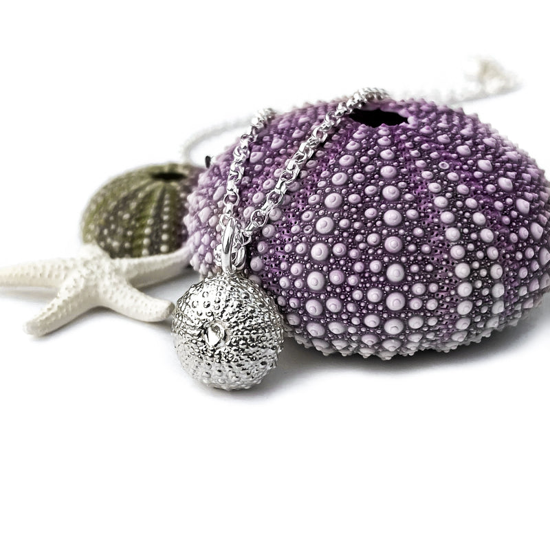Silver Sea Urchin Necklace P1366