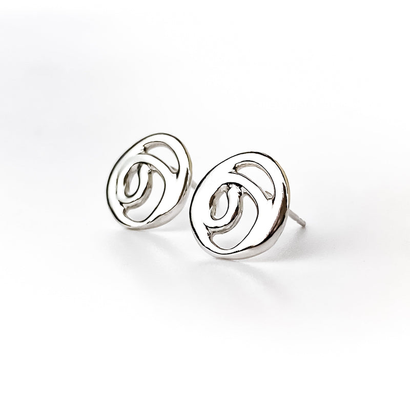 Sterling Silver Organic Design Earrings E2079