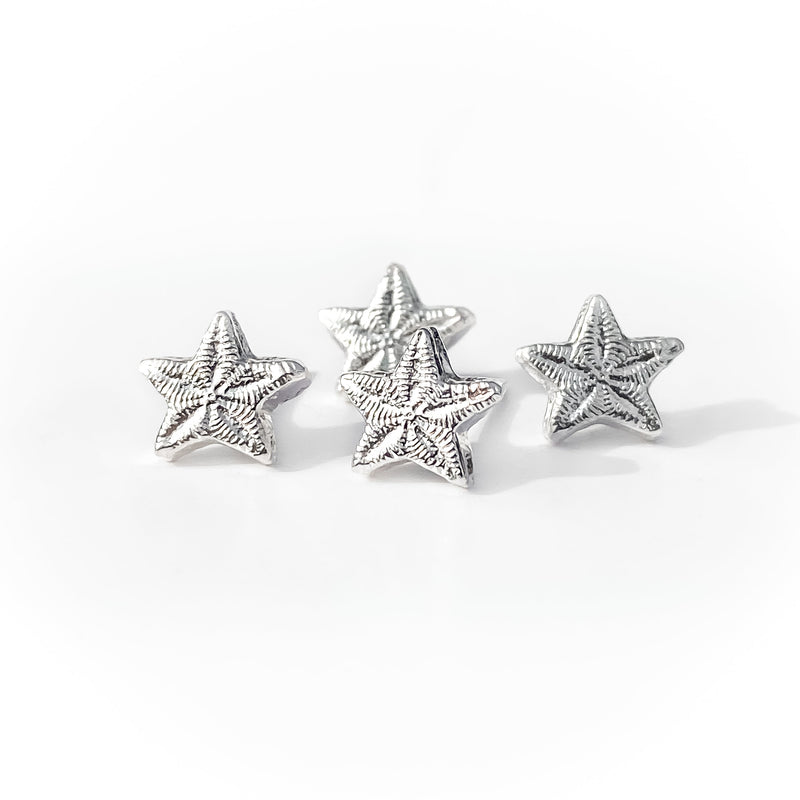 Sterling Silver Crinoid Star Fossil Stud Earrings E2076