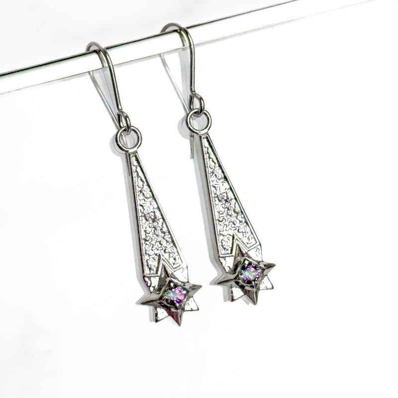 Shooting Sterling Silver Earrings with Mystic Topaz CE471