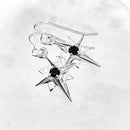 North Star Sterling Silver Earrings with Black Cubic Zirconia CE469