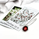 'Hawthorn Berry' Enamel Sterling Silver Droplet Deep Necklace EP496