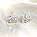 Infinity Heart Silver Stud Earrings E2030