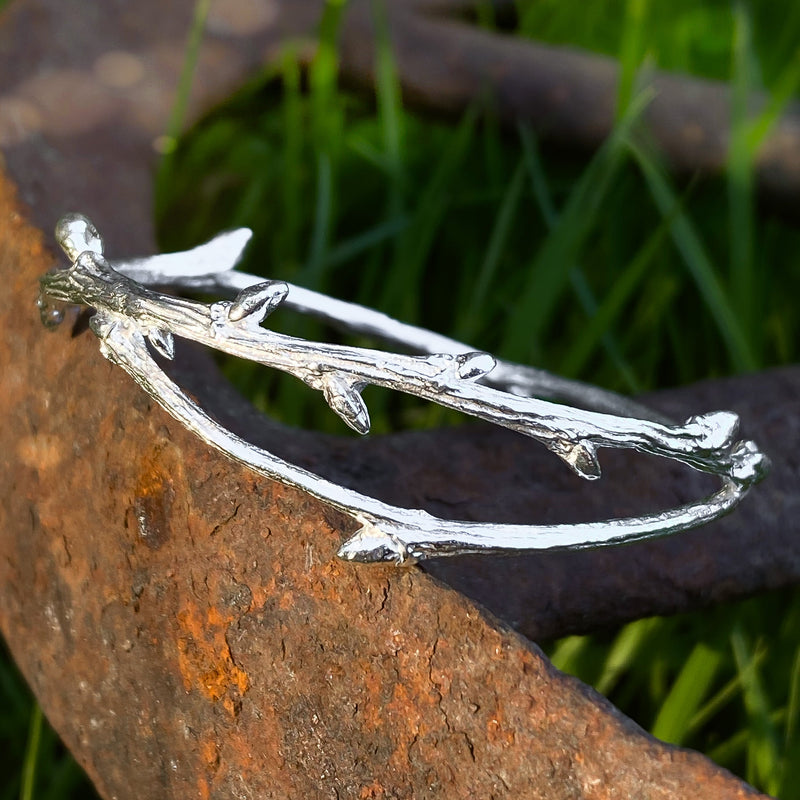 Sterling Silver Elm Twig Bangle BG217